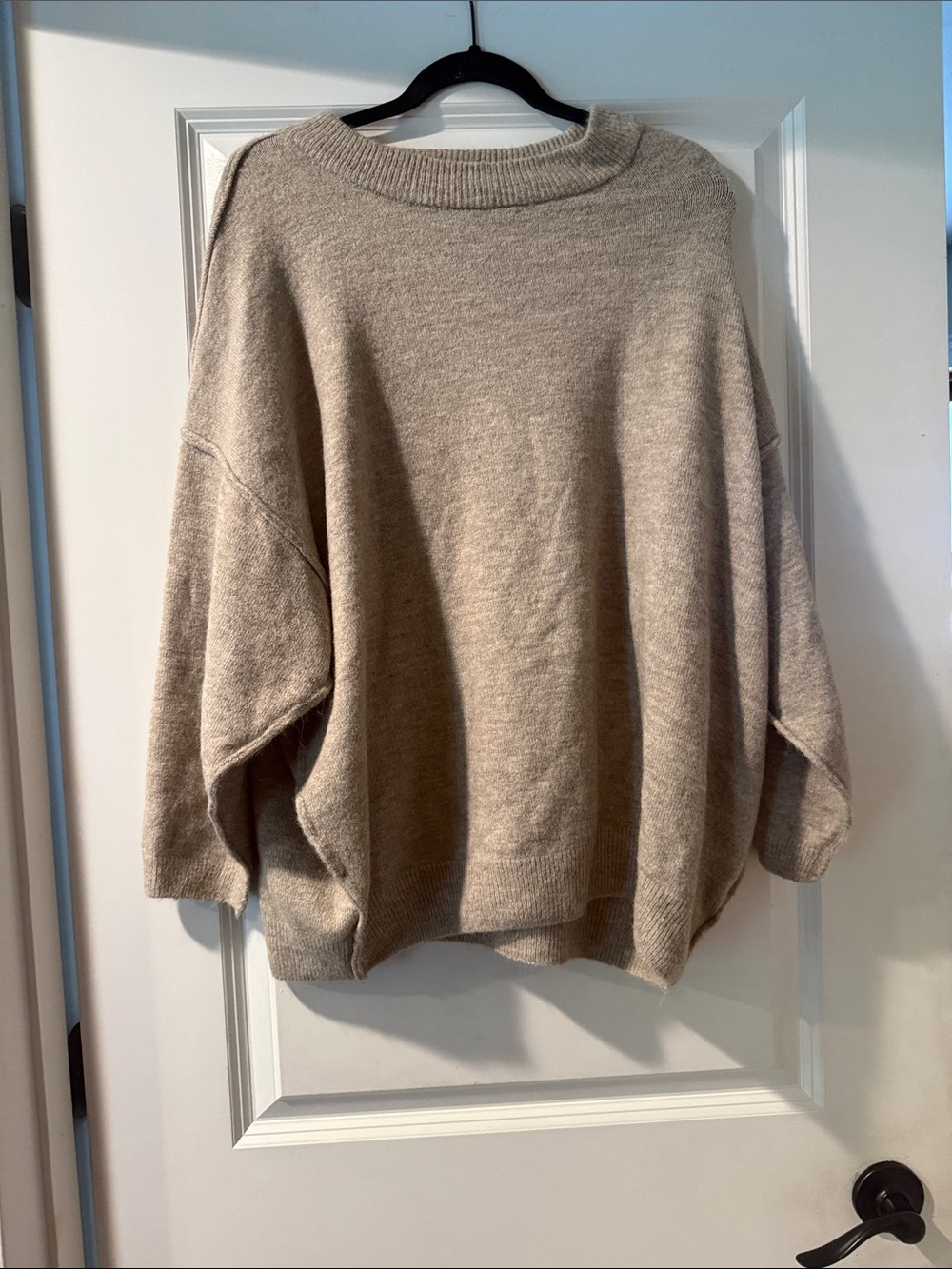 Zenana Outfitters Oversized Crewneck Sweater - Taupe